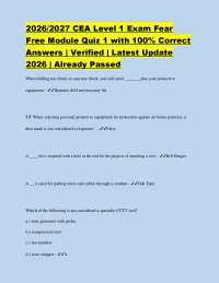 2026/2027 CEA Level 1 Exam Fear Free Module Quiz 1 with 100% Correct Answers | Verified |