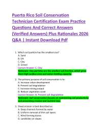 Puerto Rico Soil Conservation Technician Certification Exam Practice Questions And Corre