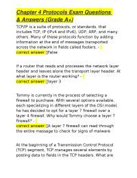 Chapter 4 Protocols Exam Questions & Answers (Grade A+)