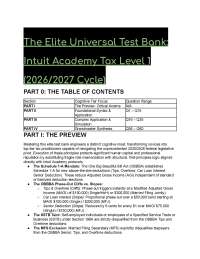 S-Tier Intuit Academy Tax Level 1 Test Bank (OBBBA 2026/2027)