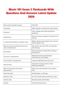 Music 101 Exam 3 Flashcards With Questions And Answers Latest Update 2026