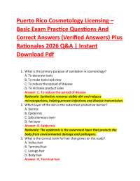 Puerto Rico Cosmetology Licensing – Basic Exam Practice Questions And Correct Answers (V