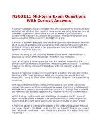 NSG3111 Mid-term Exam Questions With Correct Answers.