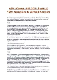 ASU - Koretz - LES 305 - Exam 2 | 150+ Questions & Verified Answers