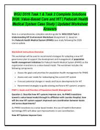 WGU D516 Task 1 & Task 2 Complete Solutions 2026: Value-Based Care and HIT | Paducah Heal