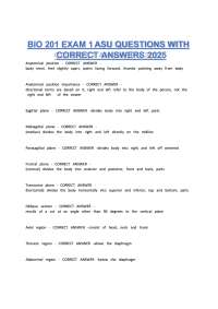 BIO 201 Exam 1 ASU Questions with Correct Answers 2026 | Human Anatomy & Physiology Test B