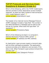 TCP/IP Protocols and Services Exam Questions & Answers (Grade A+)