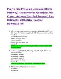 Puerto Rico Physician Licensure (Usmle Pathway) Exam Practice Questions And Correct Ans