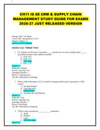 CH11 IS 6E CRM & SUPPLY CHAIN MANAGEMENT STUDY GUIDE FOR EXAMS 2026-27 JUST RELEASED VERSI