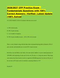 2026/2027 CFP Practice Exam – Fundamentals Questions with 100% Correct Answers | Verified