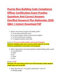 Puerto Rico Building Code Compliance Officer Certification Exam Practice Questions And C