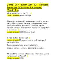 CompTIA A+ Exam 220-1101 - Network Protocols Questions & Answers (Grade A+)
