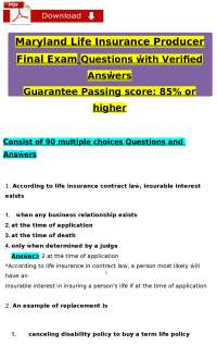 Maryland Life Insurance Producer Final Exam | Practice Questions & Study Guide | Licensing