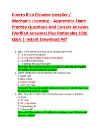 Puerto Rico Elevator Installer / Mechanic Licensing – Apprentice Exam Practice Questions