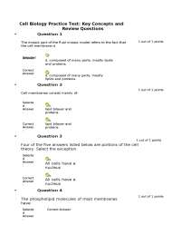 Cell Biology Practice Test: Key Concepts and Review Questions