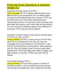Protocols Exam Questions & Answers (Grade A+)