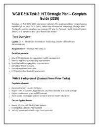 WGU D516 Task 3: HIT Strategic Plan – Complete Guide (2026) verified 2026-2027