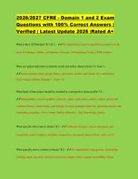 2026/2027 CFRE - Domain 1 and 2 Exam Questions with 100% Correct Answers | Verified | Late