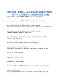 BIO 202 Final Lab Exam Questions with Correct Answers 2026 | Human Anatomy & Physiology II