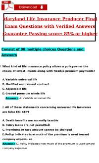 Maryland Life Insurance Producer Final Exam | Practice Questions & Study Guide | Licensing