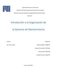 organigrama de gerencia de mantenimiento