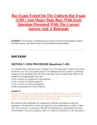 Bar Exam Tested On The Uniform Bar Exam (UBE) And Major State Bars