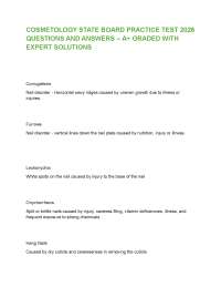 COSMETOLOGY STATE BOARD PRACTICE TEST 2026 QUESTIONS AND ANSWERS – A+ GRADED WITH EXPERT S