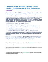 CTS PREP Exam 200 Questions with 100% Correct Answers | Latest Version (2026/2027) Expert