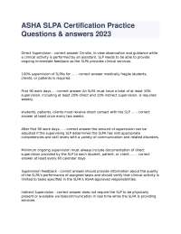 ASHA SLPA Certification Exam Practice Questions and Answers 2026