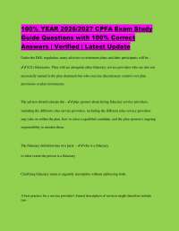 100% YEAR 2026/2027 CPFA Exam Study Guide Questions with 100% Correct Answers | Verified |