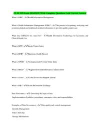 CLM 335 Exam 2024/2025 With Complete Questions And Correct Answer