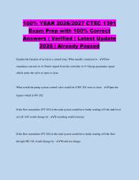 100% YEAR 2026/2027 CTEC 1391 Exam Prep with 100% Correct Answers | Verified | Latest Upda