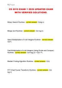 CS 6515 EXAM 1 2026 UPDATED EXAM WITH VERIFIED SOLUTIONS.