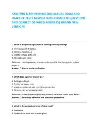 PAINTING & REFINISHING (B2) ACTUAL EXAM AND PRACTICE TESTS NEWEST WITH COMPLETE QUESTIONS