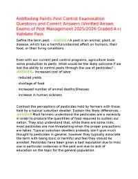 Antifouling Paints Pest Control Examination Questions and Correct Answers (Verified Answe,