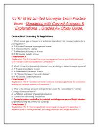 CT R7 & R8 Limited Conveyor Exam Practice Exam -Questions with Correct Answers & Explanati