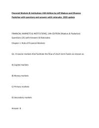 Financial Markets & Institutions 14th Edition by Jeff Madura and Ohaness Paskelian