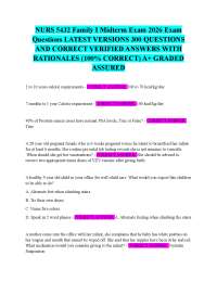 NURS 5432 Family I Midterm Exam 2026 Exam Questions LATEST VERSIONS 300 QUESTIONS AND CORR