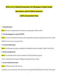 WGU C211 Study Guide Q&A (2026/2027) | Economics | WGU (PDF)