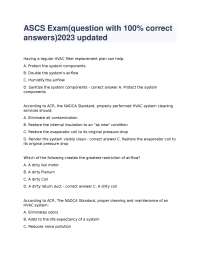 ASCS Exam(question with 100% correct answers) 2026 updated