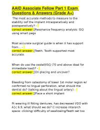 AAID Associate Fellow Part 1 Exam Questions & Answers (Grade A+)