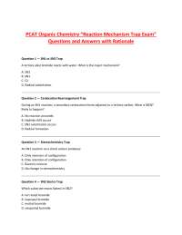 PCAT Organic Chemistry “Reaction Mechanism Trap Exam” Questions and Answers with Rationale
