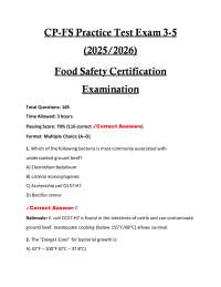 CP-FS Practice Test Exam 3-5 (2025/2026) Food Safety Certification Examination