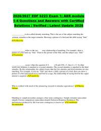2026/2027 EDF 6223 Exam 1; ASR module 1-4 Questions and Answers with Certified Solutions |