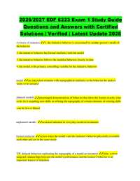 2026/2027 EDF 6223 Exam 1 Study Guide Questions and Answers with Certified Solutions | Ver
