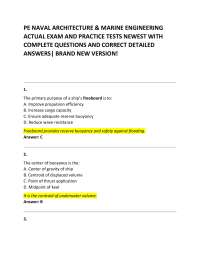 PE NAVAL ARCHITECTURE & MARINE ENGINEERING ACTUAL EXAM AND PRACTICE TESTS NEWEST WITH COM