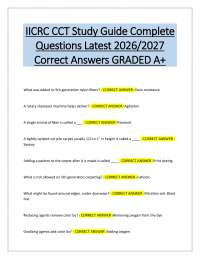 IICRC CCT Study Guide Complete Questions Latest 2026/2027 Correct Answers GRADED A+