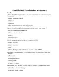 Psych Module 3 Exam Questions with Answers