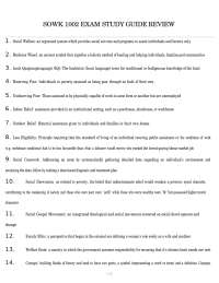SOWK 1002 EXAM STUDY GUIDE REVIEW