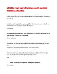 GPH213 final Exam Questions with Verified Answers| 2026/2027 Updated
